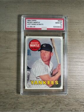 Mickey Mantle 1969 Topps #500 Gem Mint 10 Novelty Baseball Card. Yankees.